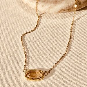 Birthstone necklace, delicate birthstone necklace, October necklace, stainless s